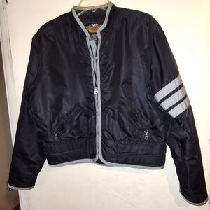 Harley-Davidson Black and Gray Bomber Jacket